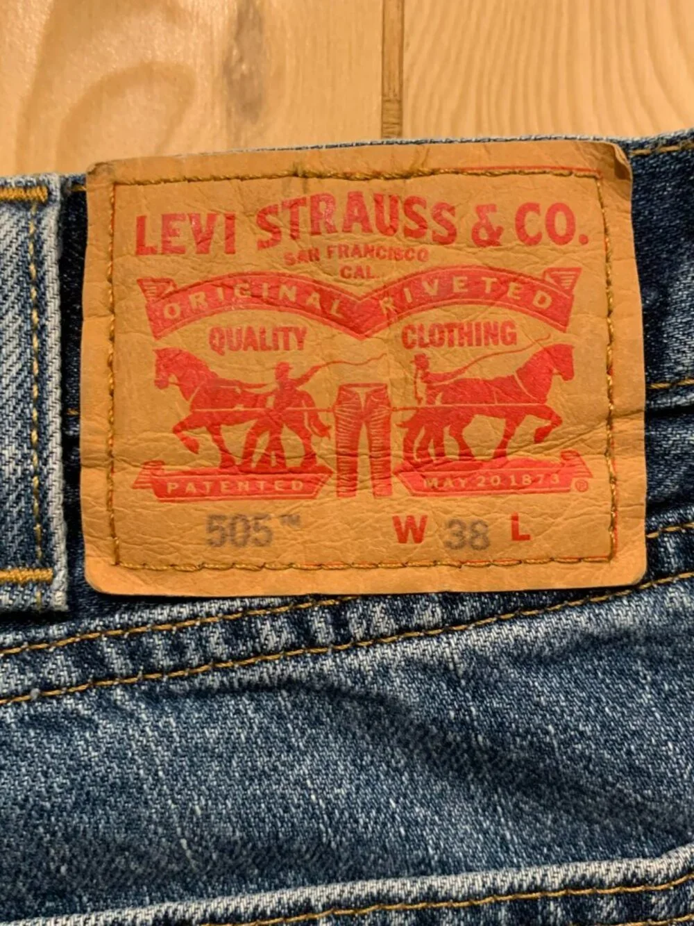 Levi Strauss Levi's 505 Straight Leg Utility Denim Blue Jean Shorts W 36